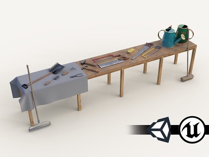 PBR Assets - Farm Tools Low-poly 3D model
