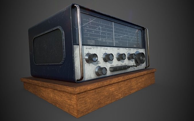 Old radio Low-poly 3D model