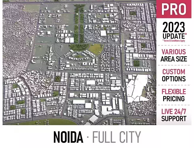 Noida - 3D City Model Low-poly 3D model