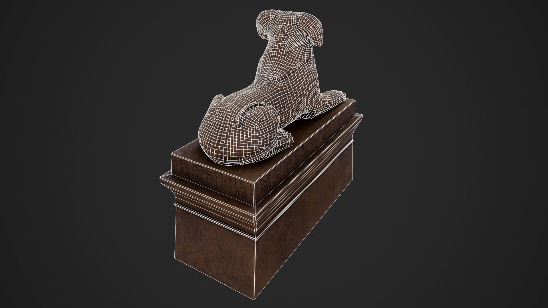 Criosphinx egyptian sphinx statue Low-poly 3D model_7