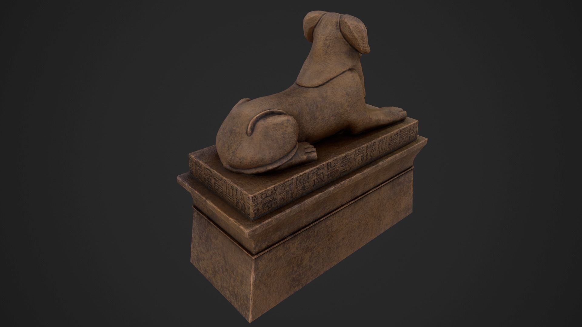 Criosphinx egyptian sphinx statue Low-poly 3D model_3