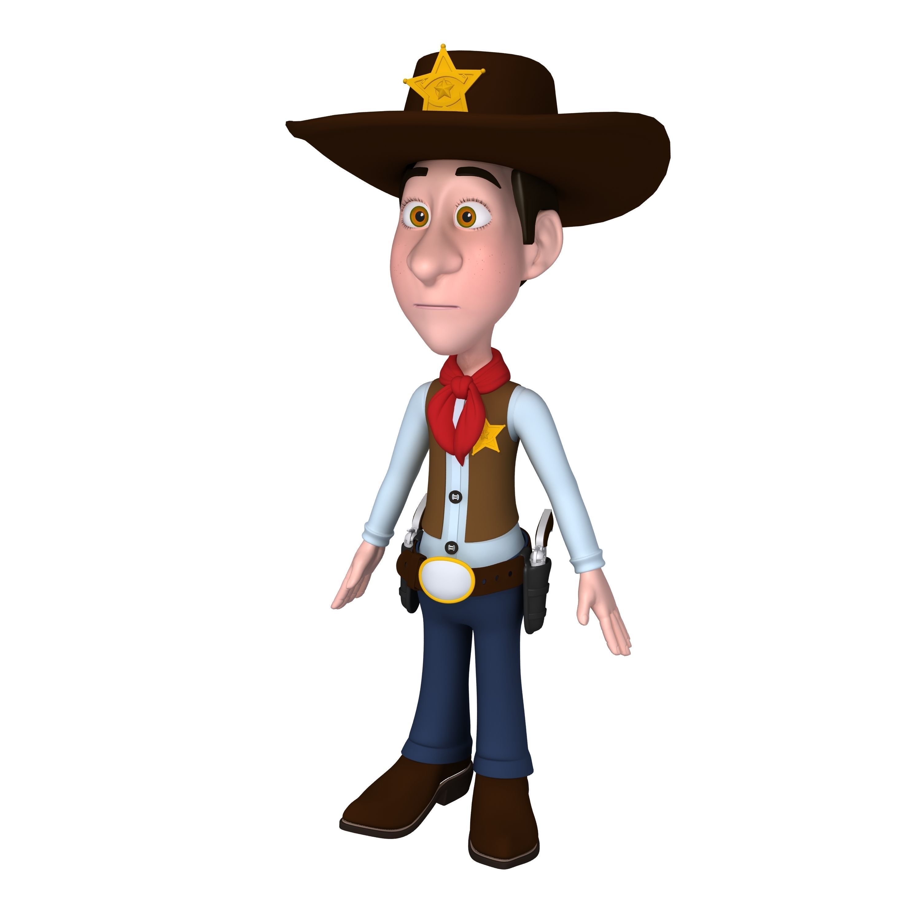 Cowboy Cartoon 3D model_3