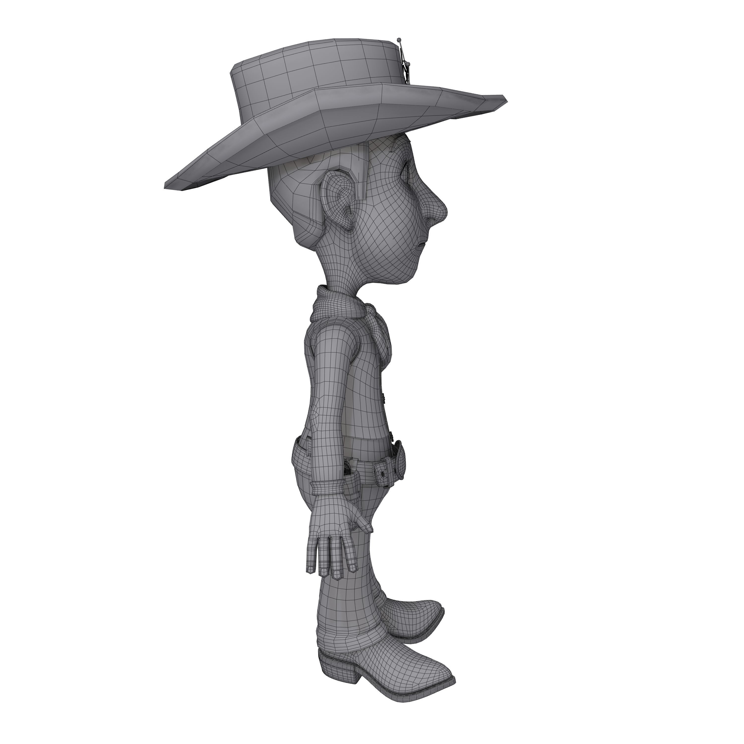 Cowboy Cartoon 3D model_5