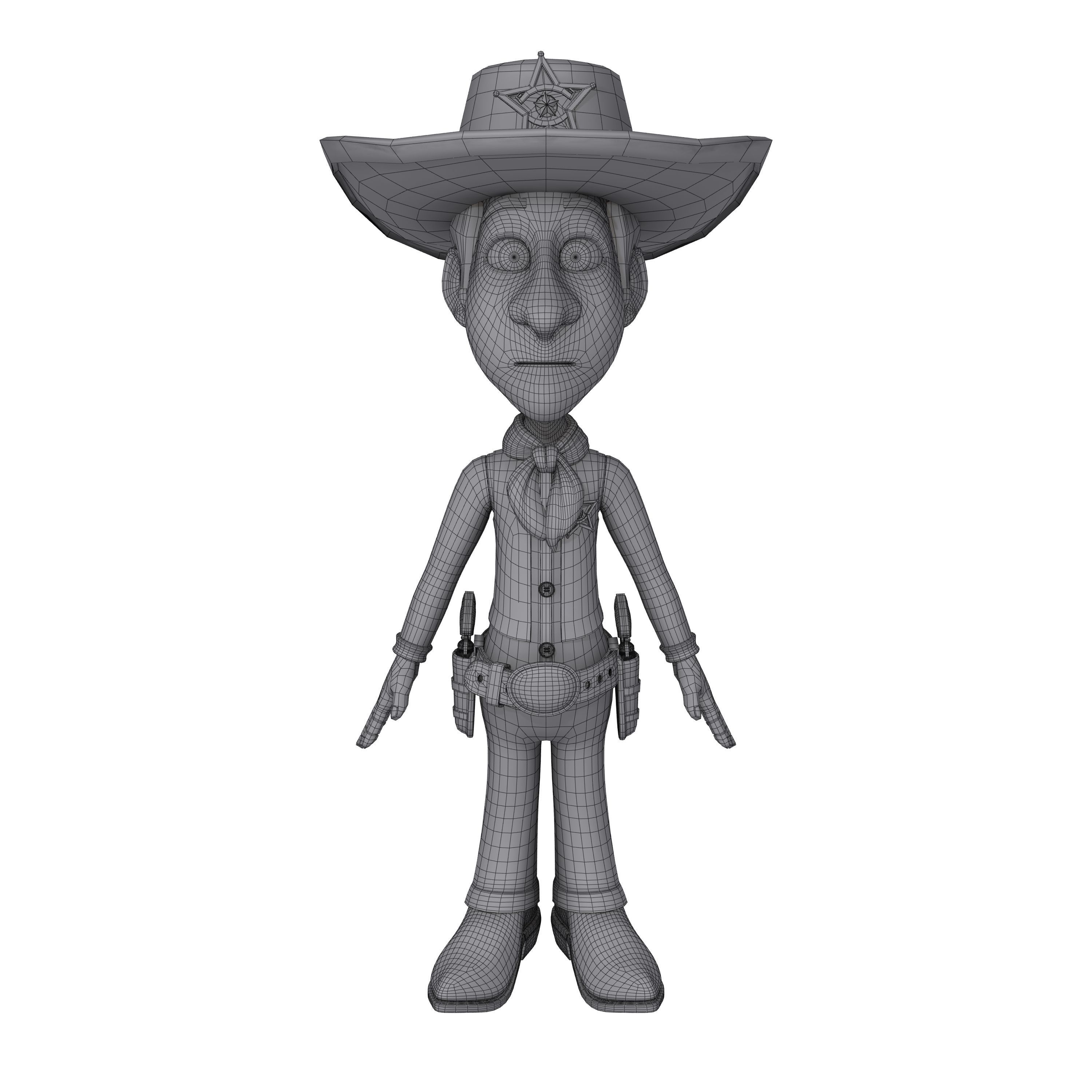 Cowboy Cartoon 3D model_4