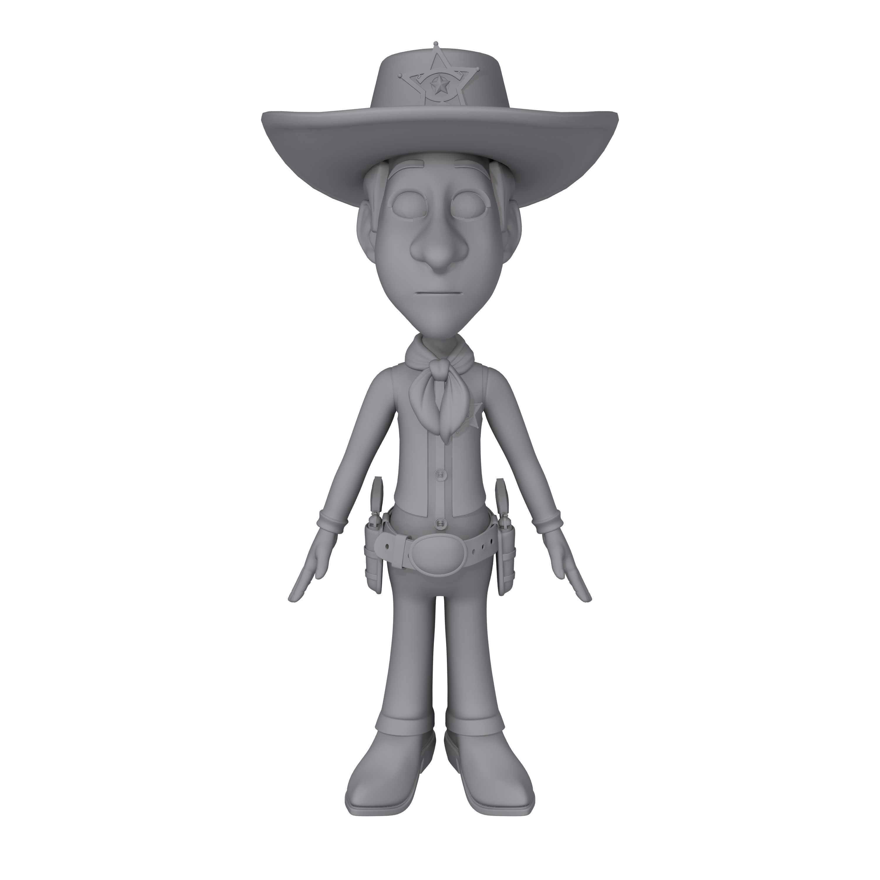 Cowboy Cartoon 3D model_8