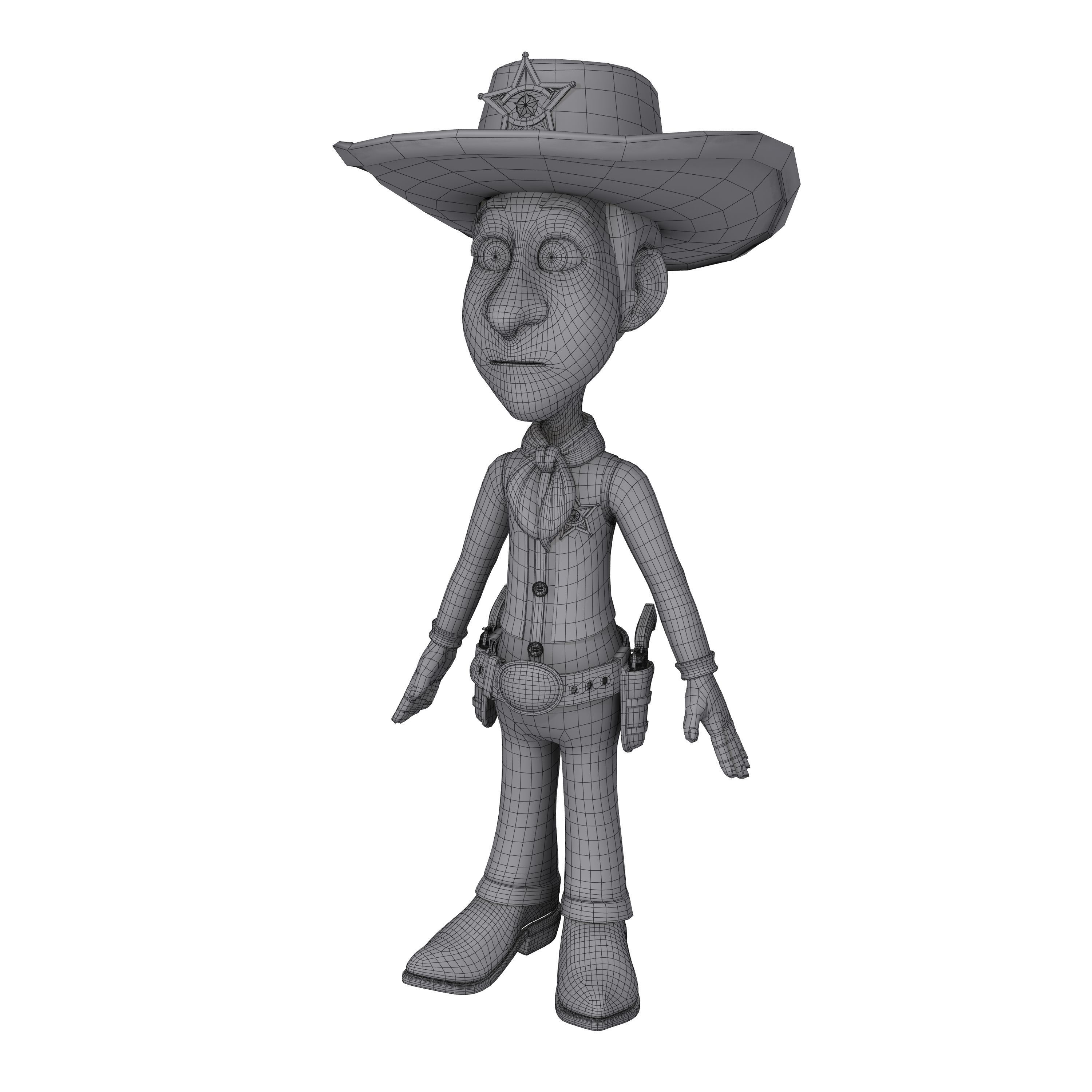 Cowboy Cartoon 3D model_7
