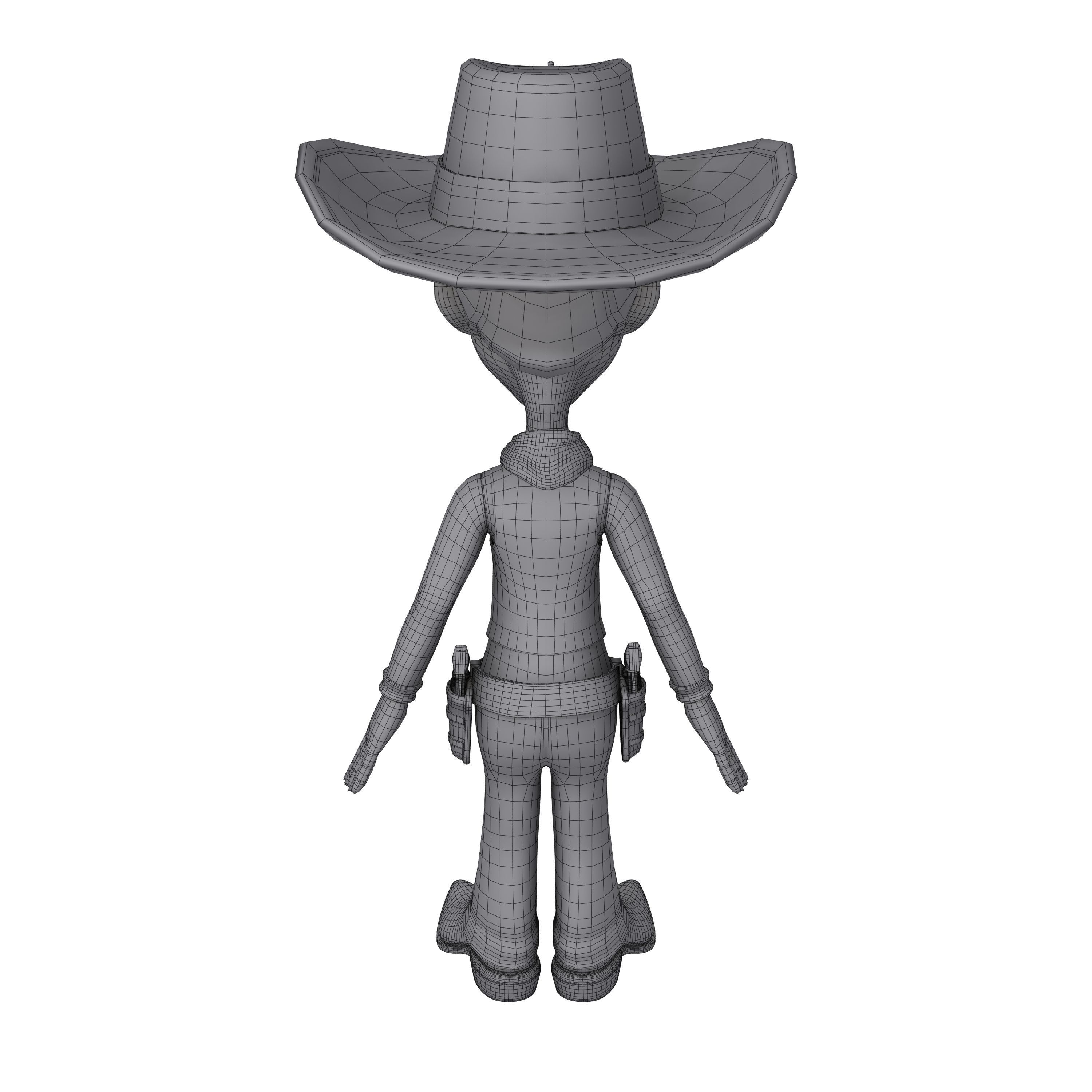 Cowboy Cartoon 3D model_6