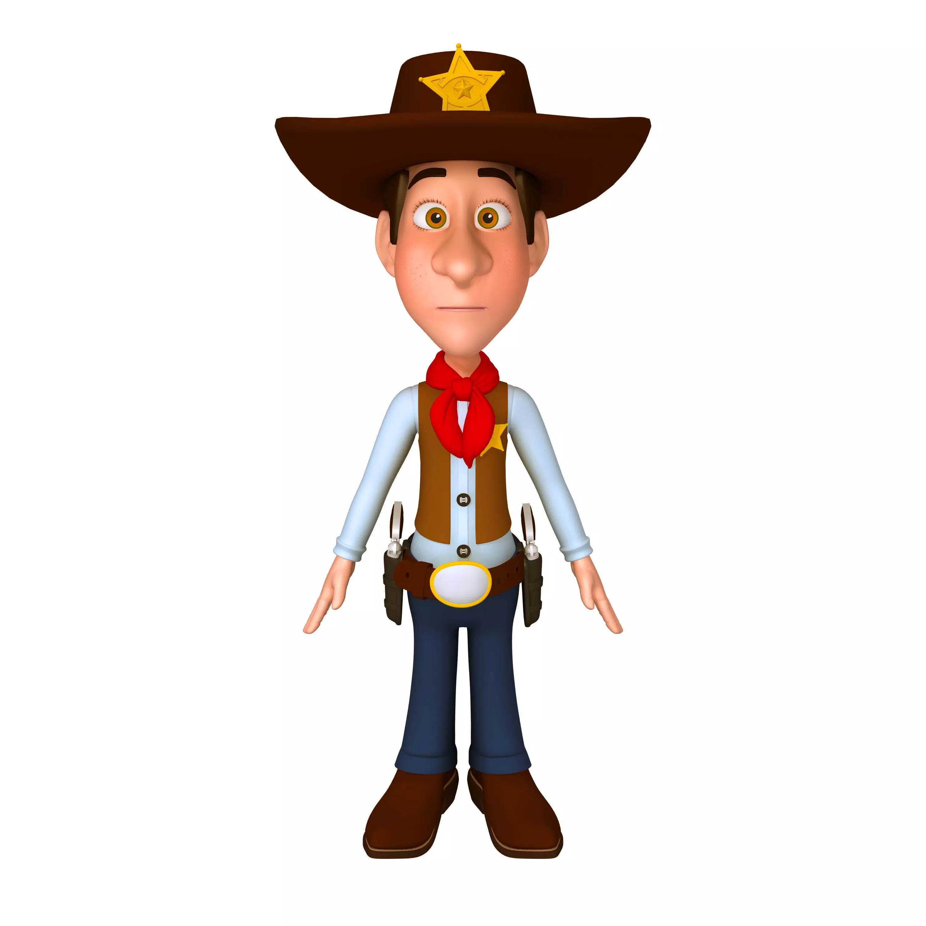 Cowboy Cartoon 3D model_0