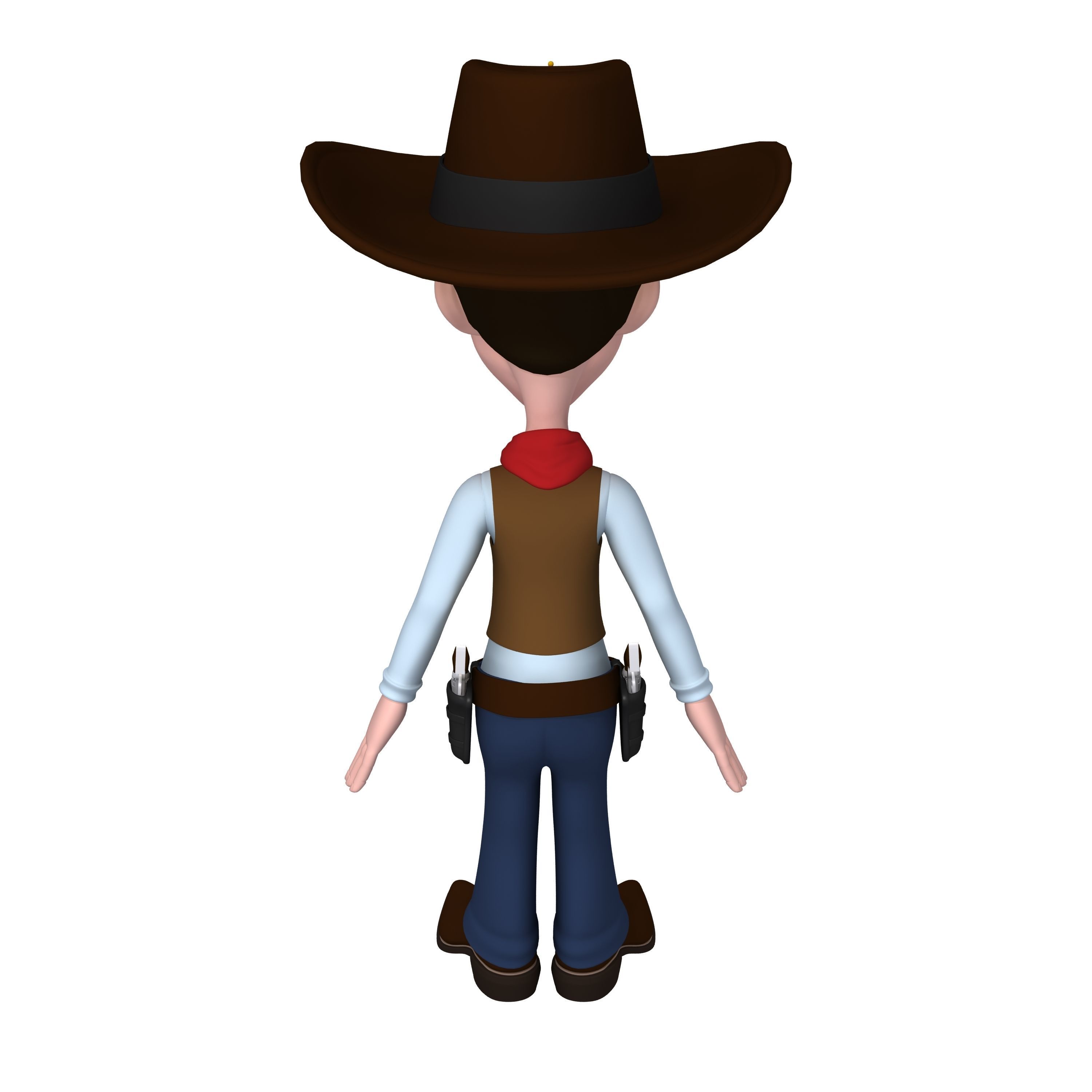 Cowboy Cartoon 3D model_2