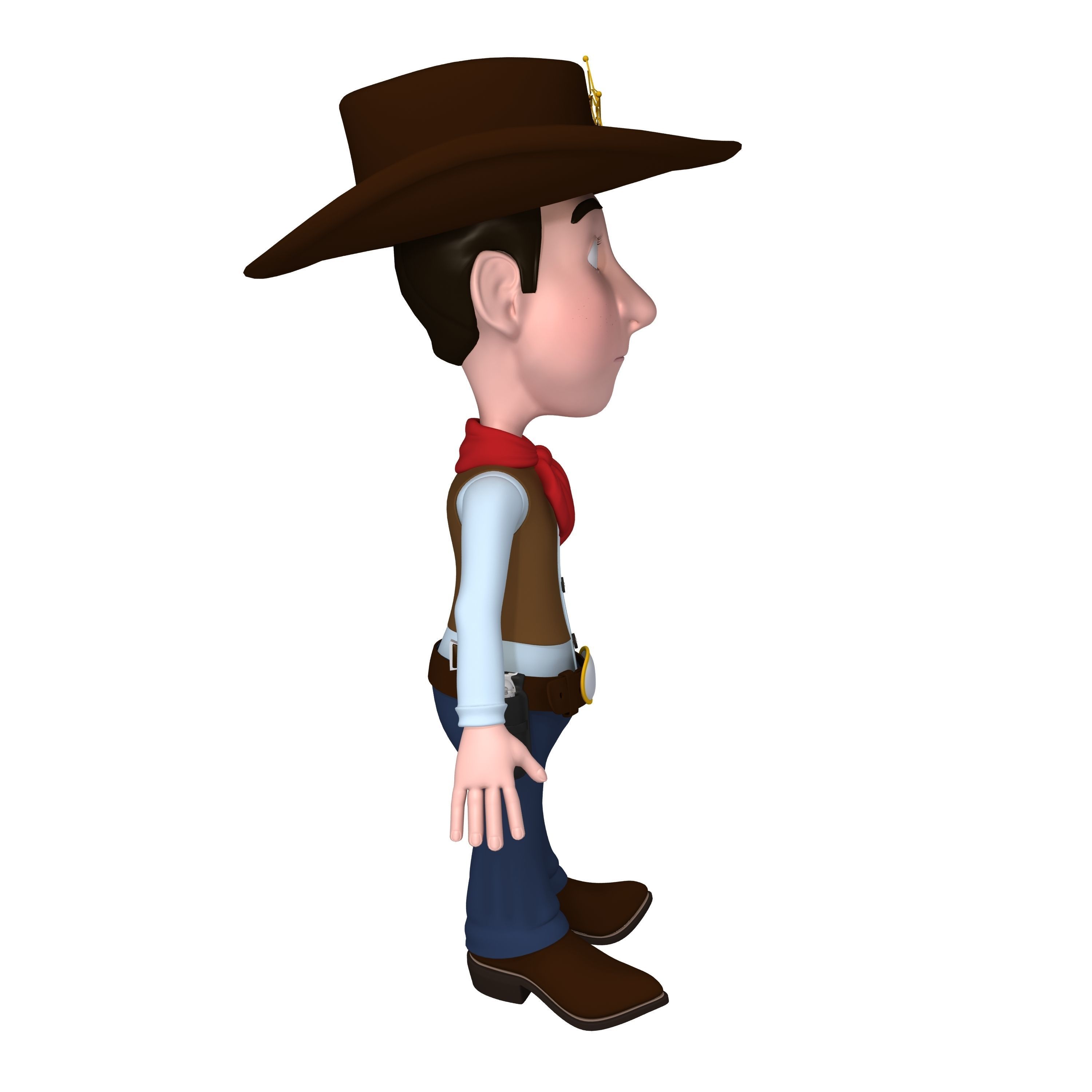 Cowboy Cartoon 3D model_1