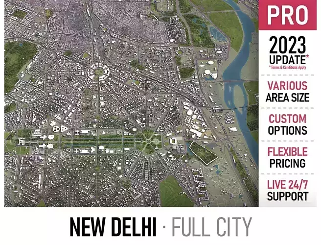 New Delhi Low-poly 3D model