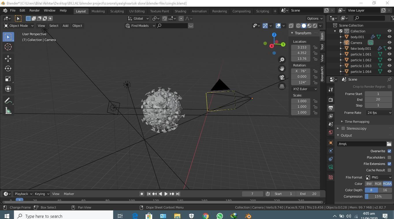 corona virus with animation Free 3D model_3
