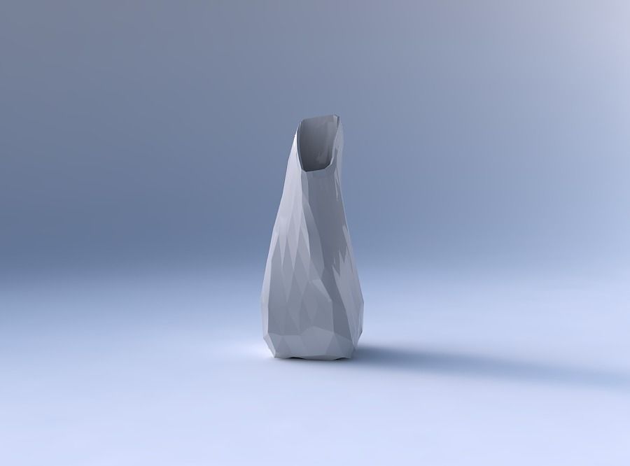 Vase twisted top bent quadratic with low-polygon 3D print model_4