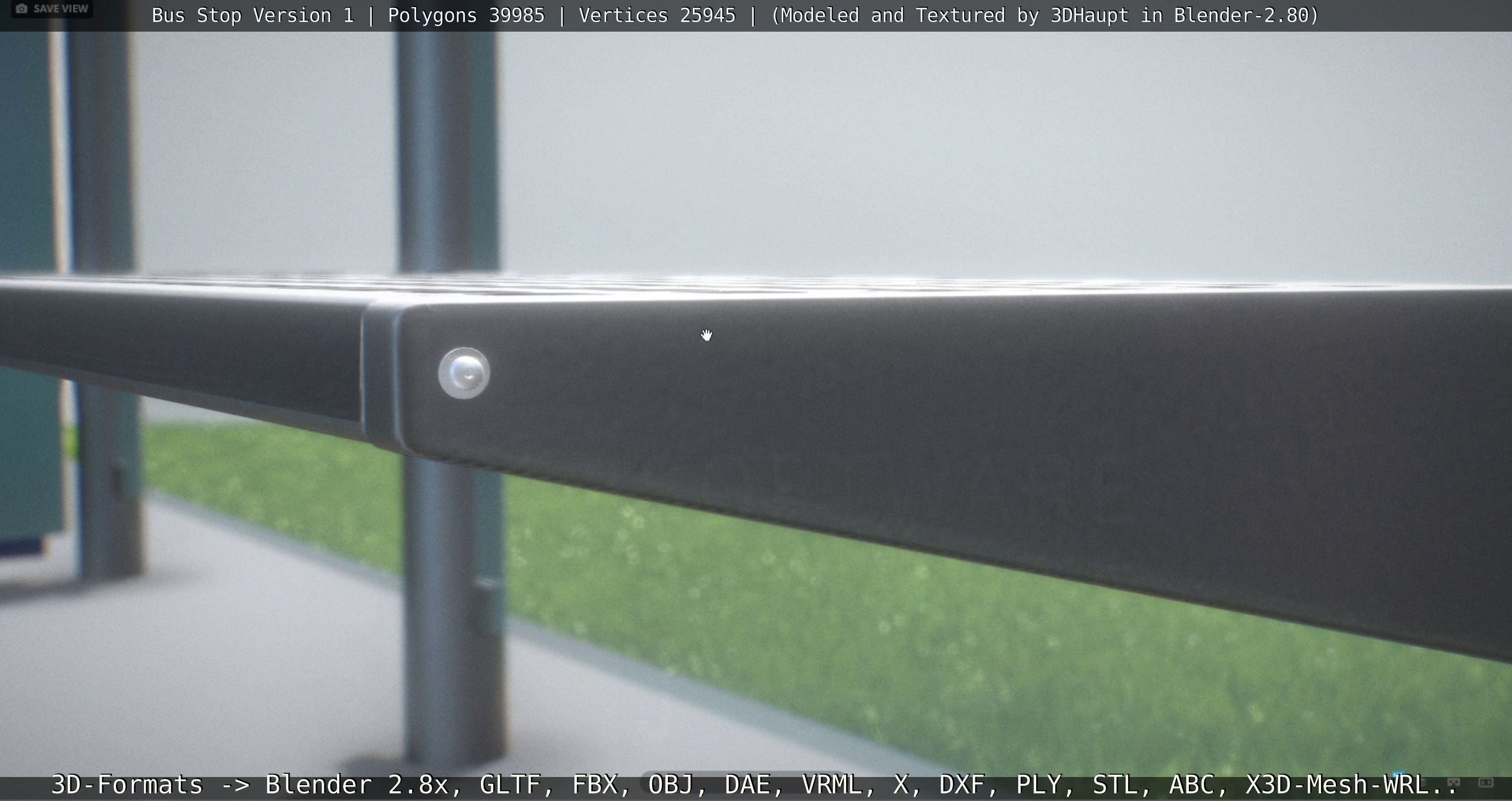 Bus Stop Version 1 Low-poly 3D model_31