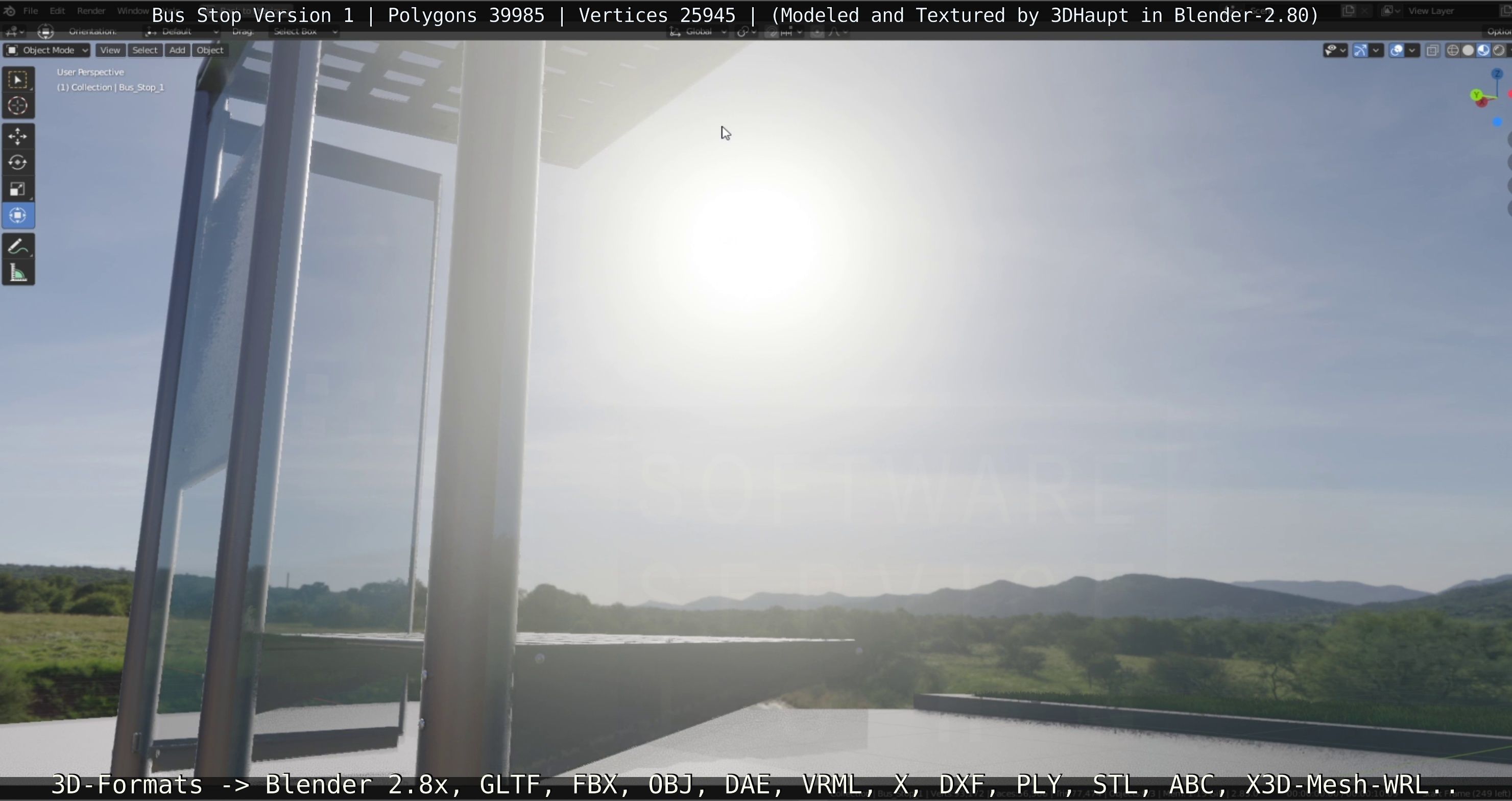 Bus Stop Version 1 Low-poly 3D model_43