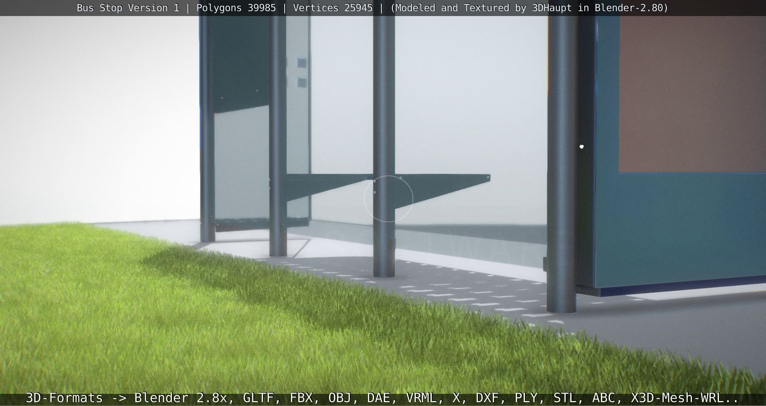 Bus Stop Version 1 Low-poly 3D model_21