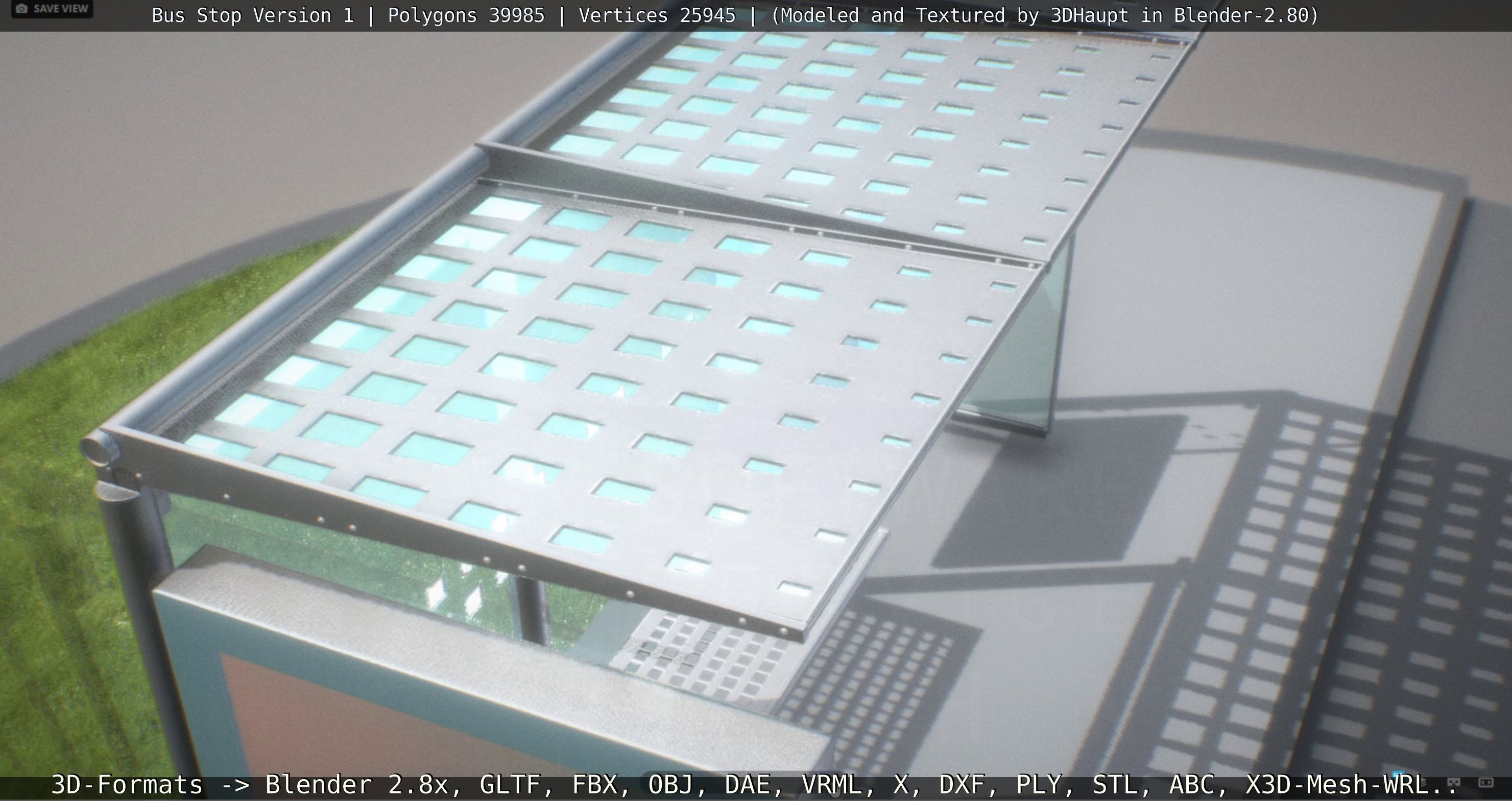 Bus Stop Version 1 Low-poly 3D model_25