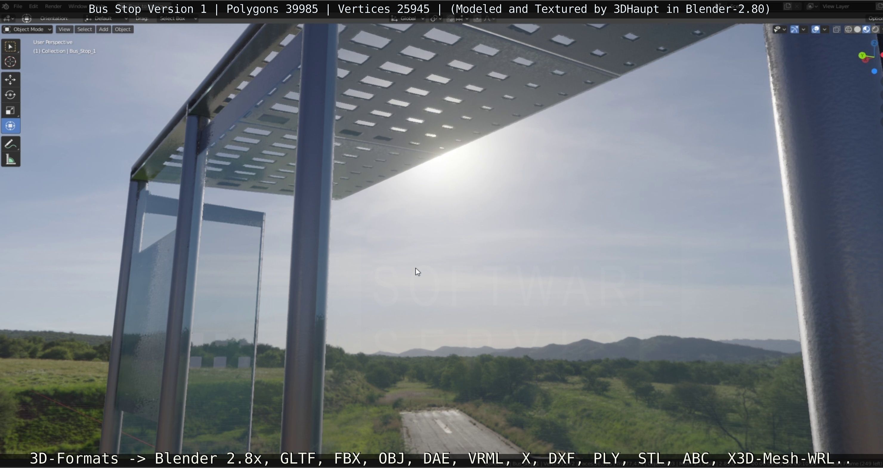 Bus Stop Version 1 Low-poly 3D model_42