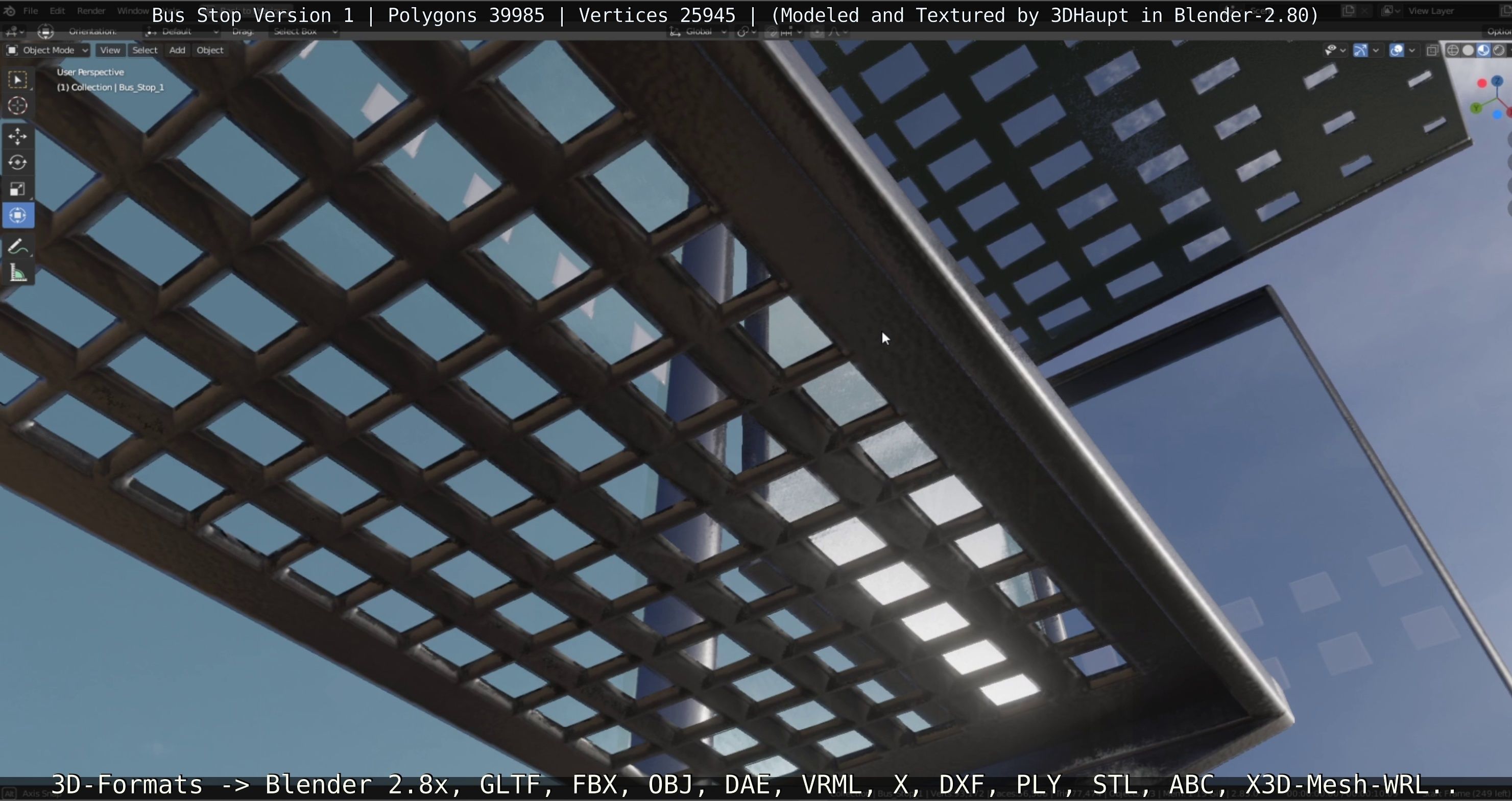 Bus Stop Version 1 Low-poly 3D model_4