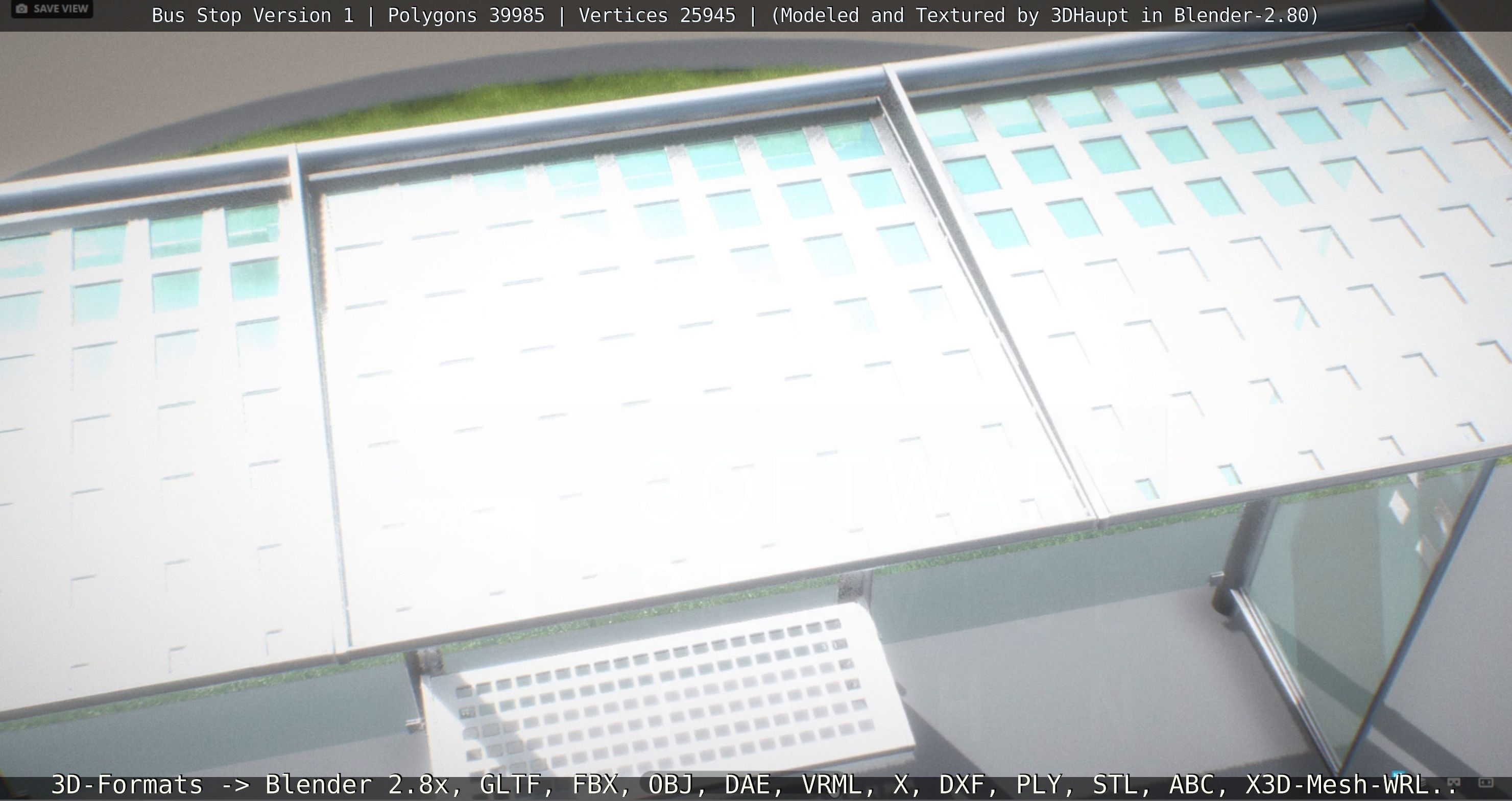 Bus Stop Version 1 Low-poly 3D model_23