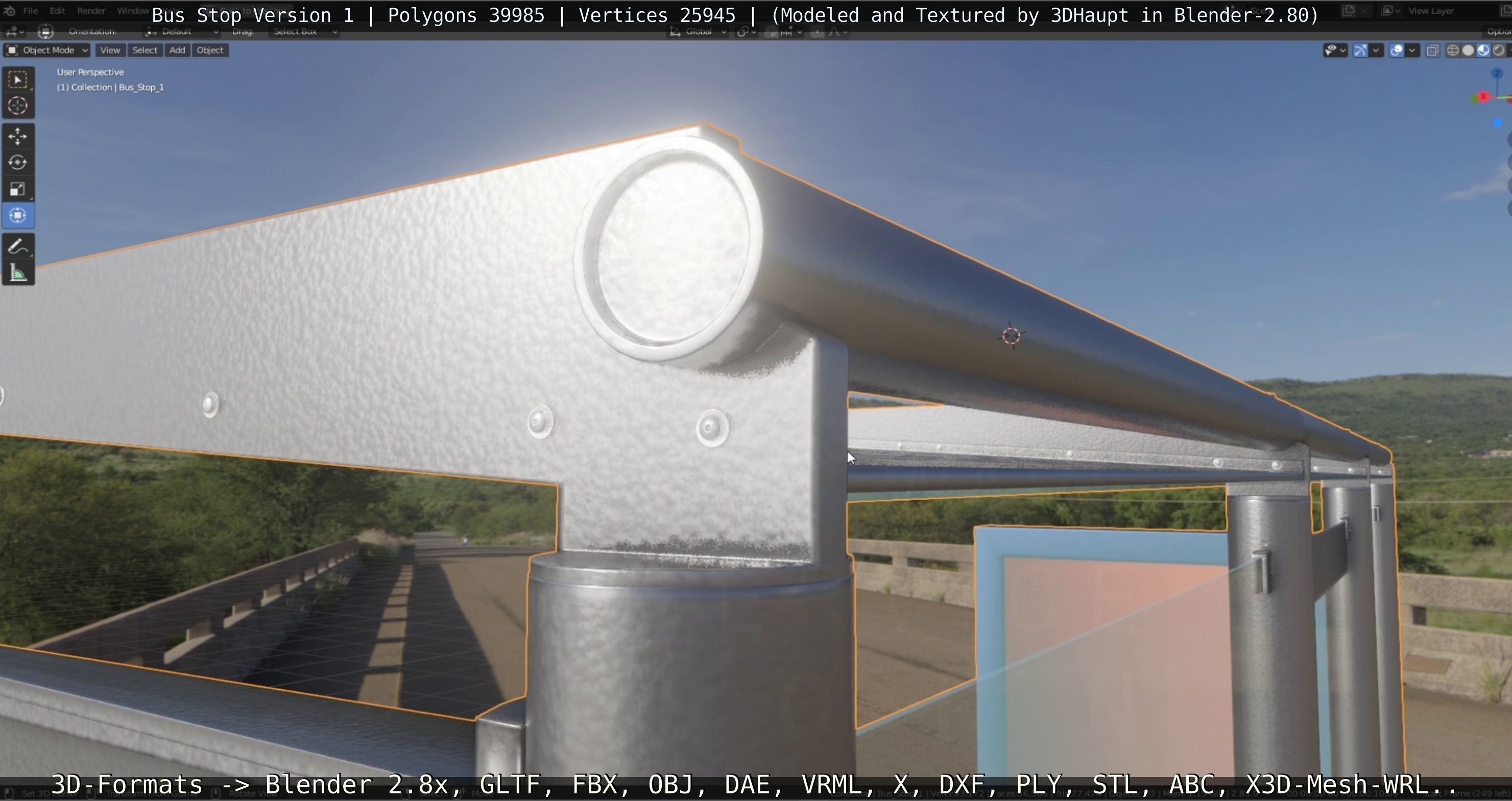 Bus Stop Version 1 Low-poly 3D model_2