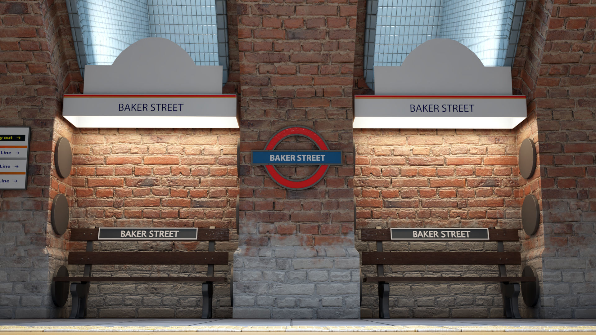 London underground station - Baker Street 3D model_6