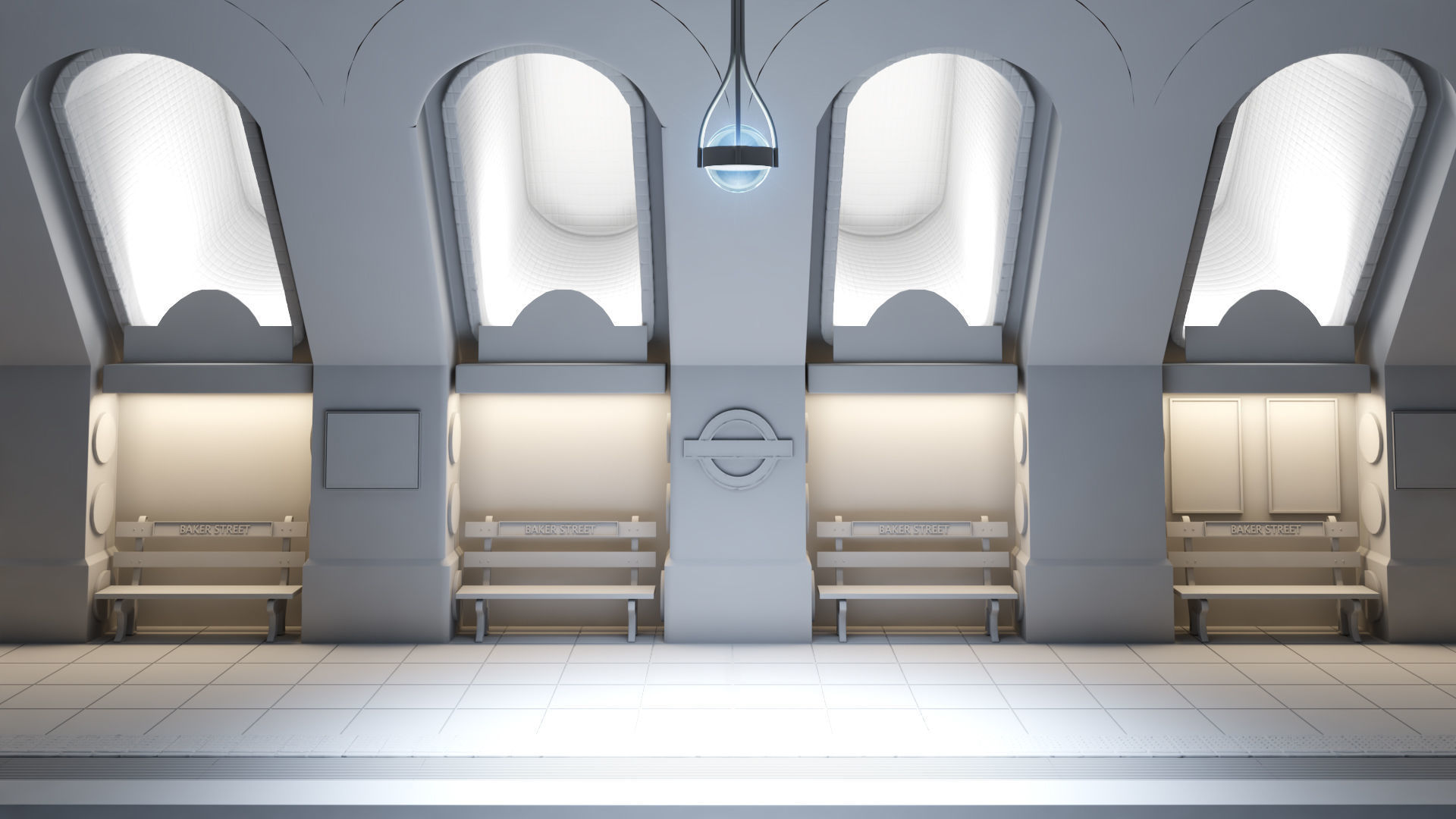 London underground station - Baker Street 3D model_1