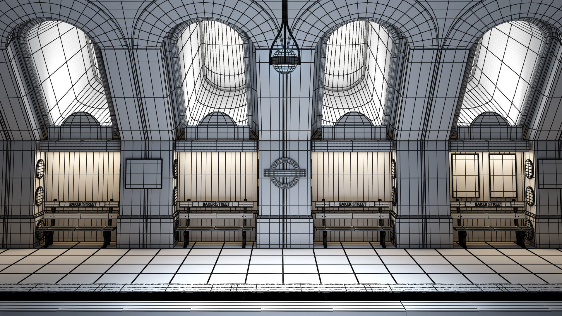 London underground station - Baker Street 3D model_2