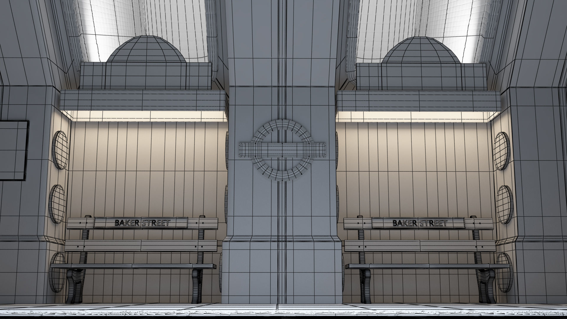London underground station - Baker Street 3D model_5