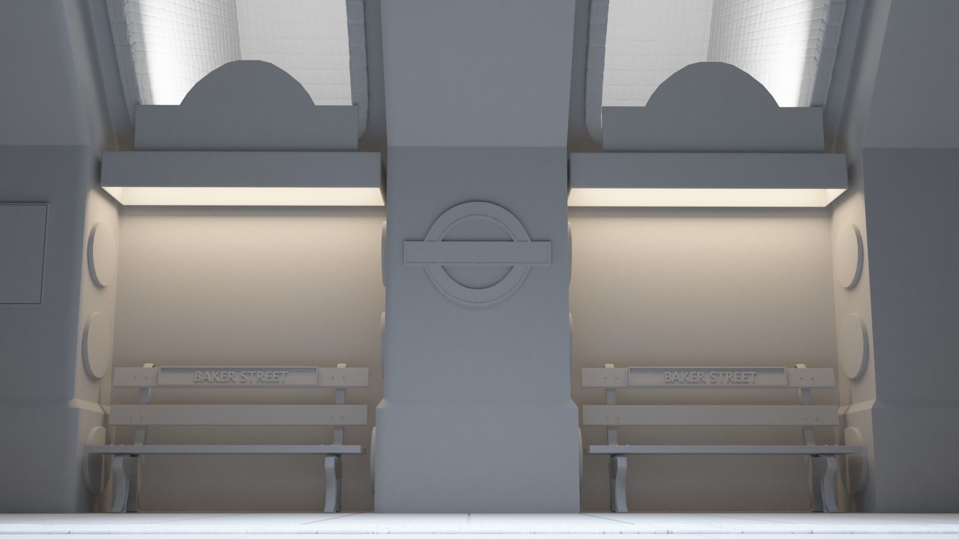 London underground station - Baker Street 3D model_4
