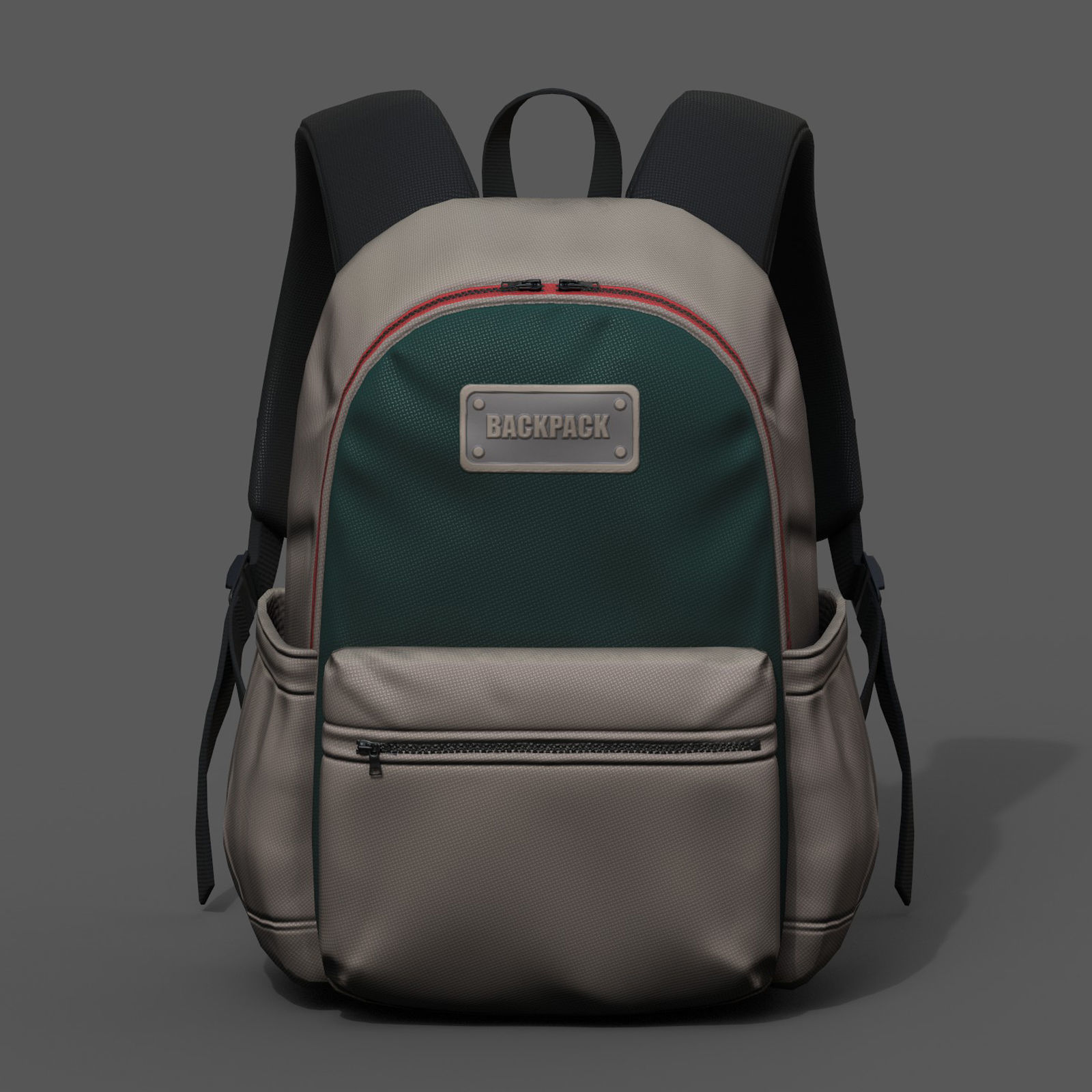 Backpack Camping bag baggage pockets Low-poly 3D model_2