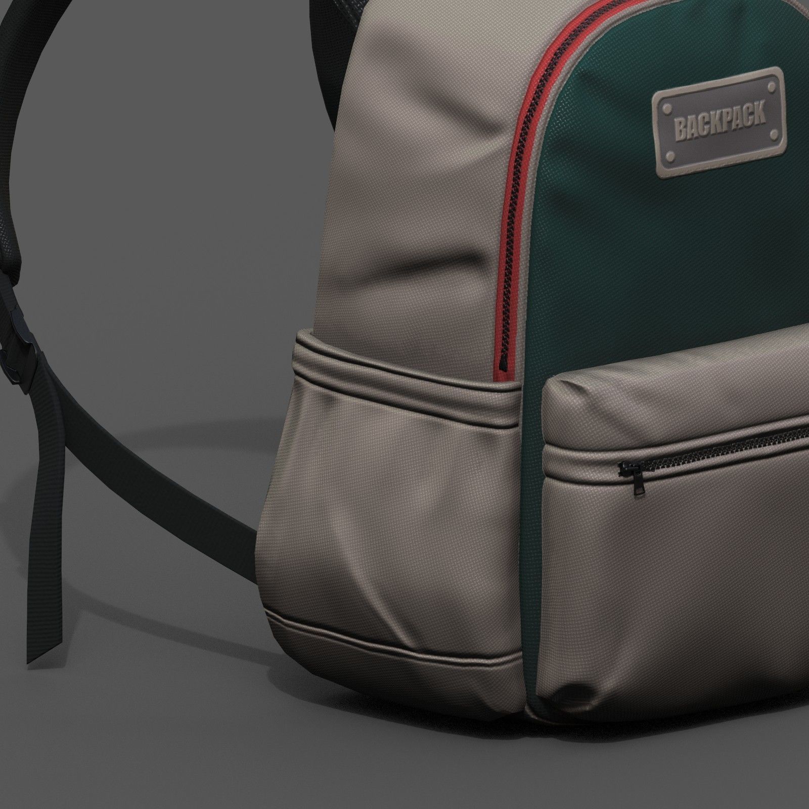 Backpack Camping bag baggage pockets Low-poly 3D model_9