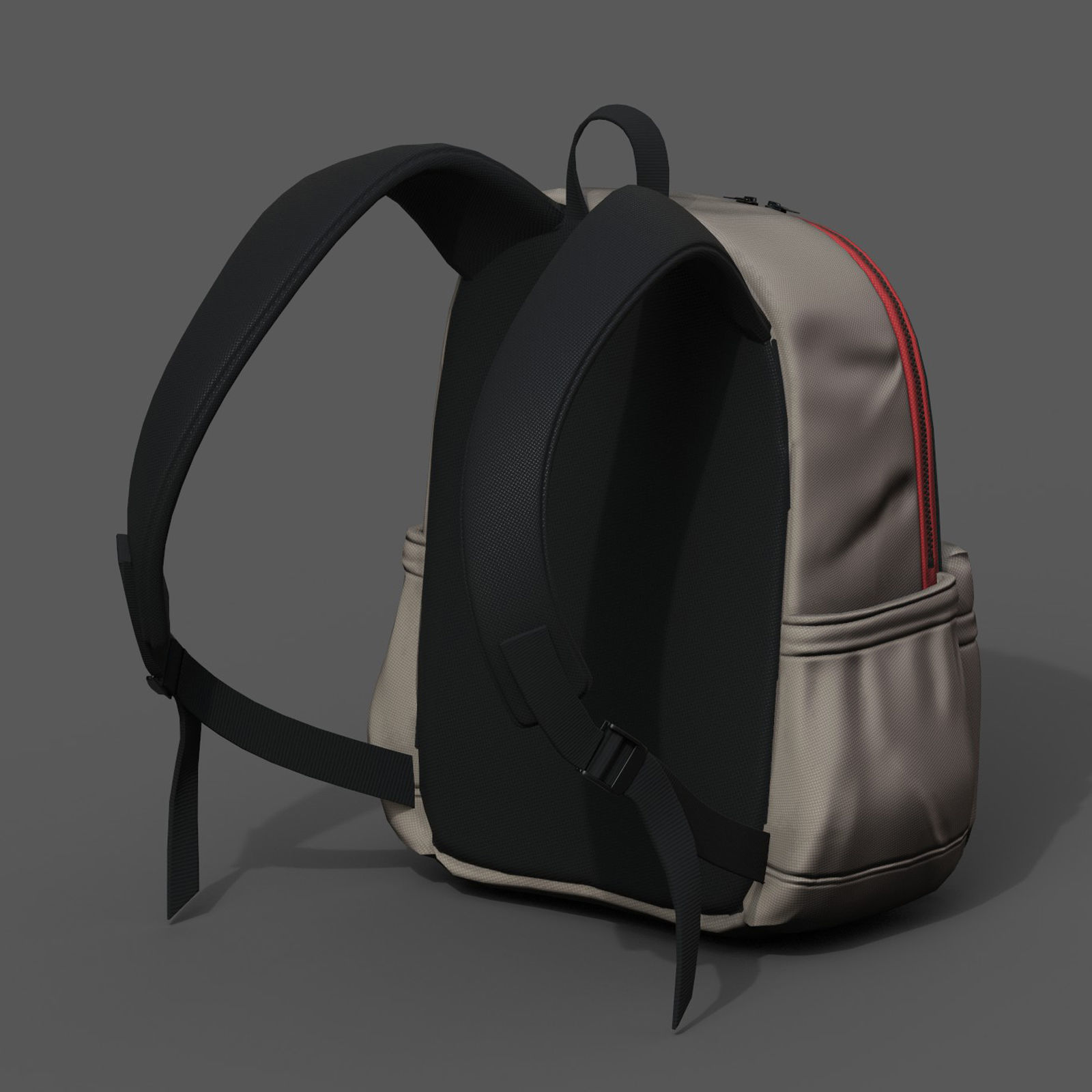 Backpack Camping bag baggage pockets Low-poly 3D model_6