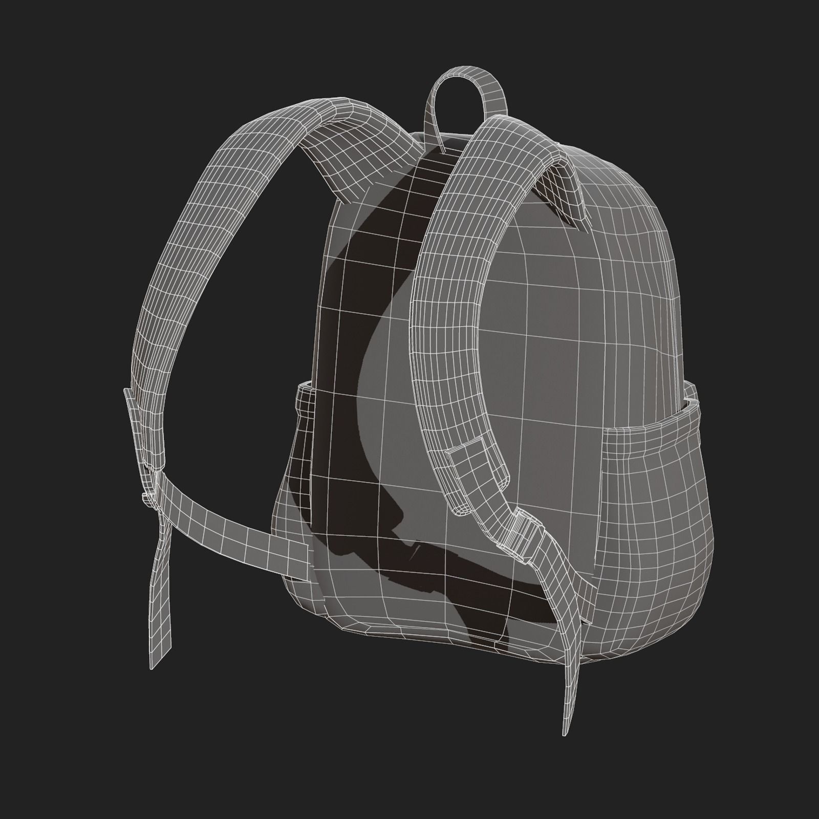 Backpack Camping bag baggage pockets Low-poly 3D model_13