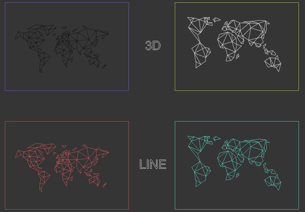 World Map Wall Decoration 3D model_2