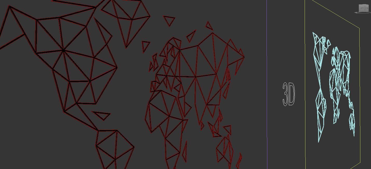 World Map Wall Decoration 3D model_3