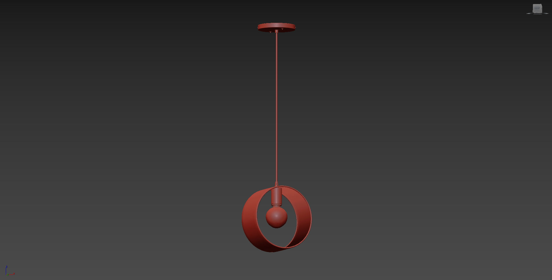 ARA GOLD RING PENDANT LAMP 3D model_9