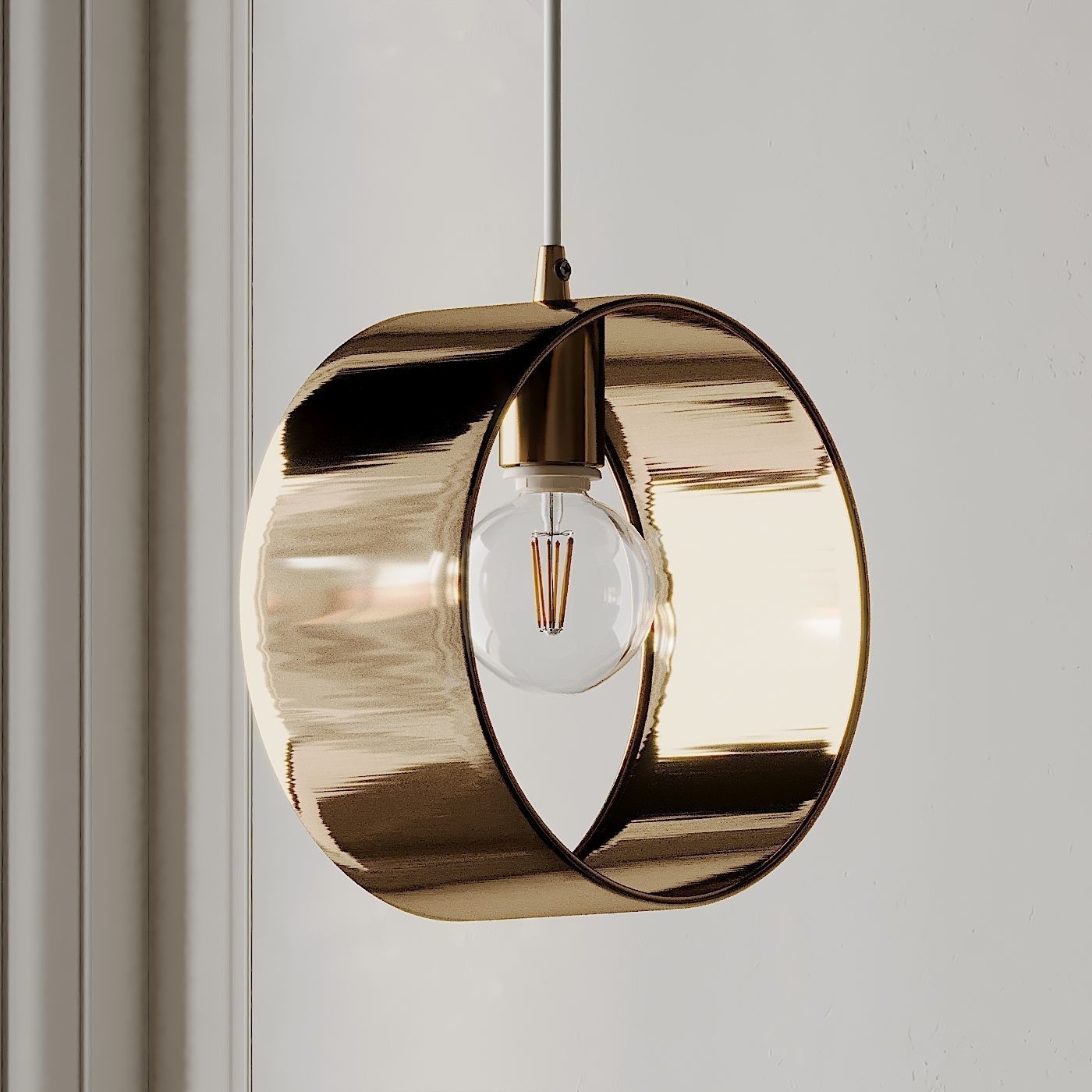 ARA GOLD RING PENDANT LAMP 3D model_3