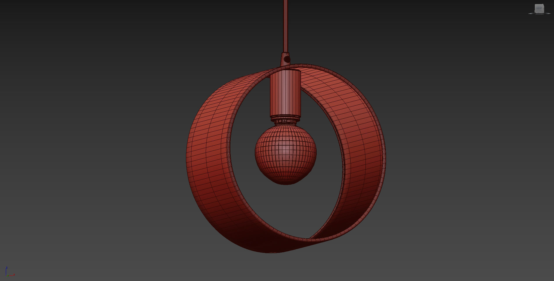 ARA GOLD RING PENDANT LAMP 3D model_7