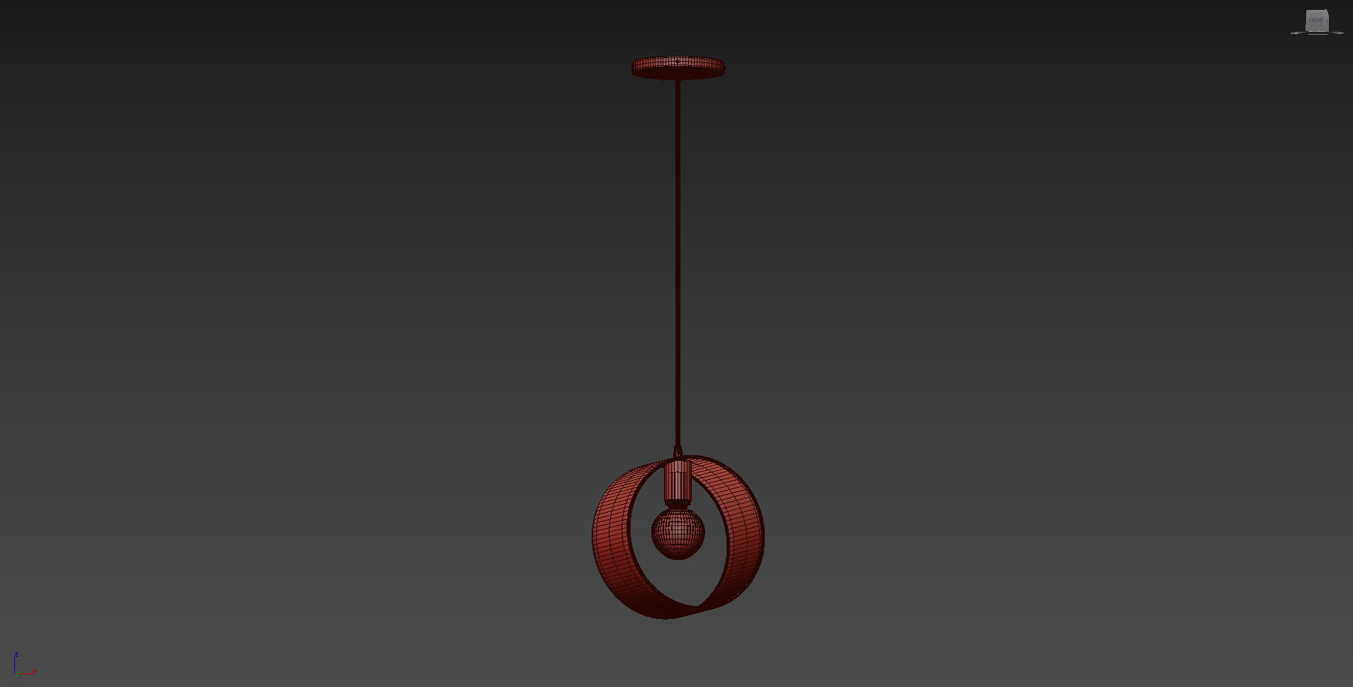 ARA GOLD RING PENDANT LAMP 3D model_8