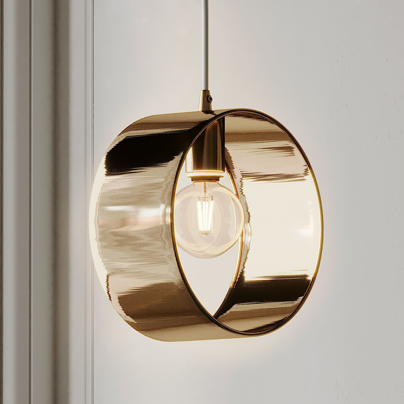 ARA GOLD RING PENDANT LAMP 3D model_1