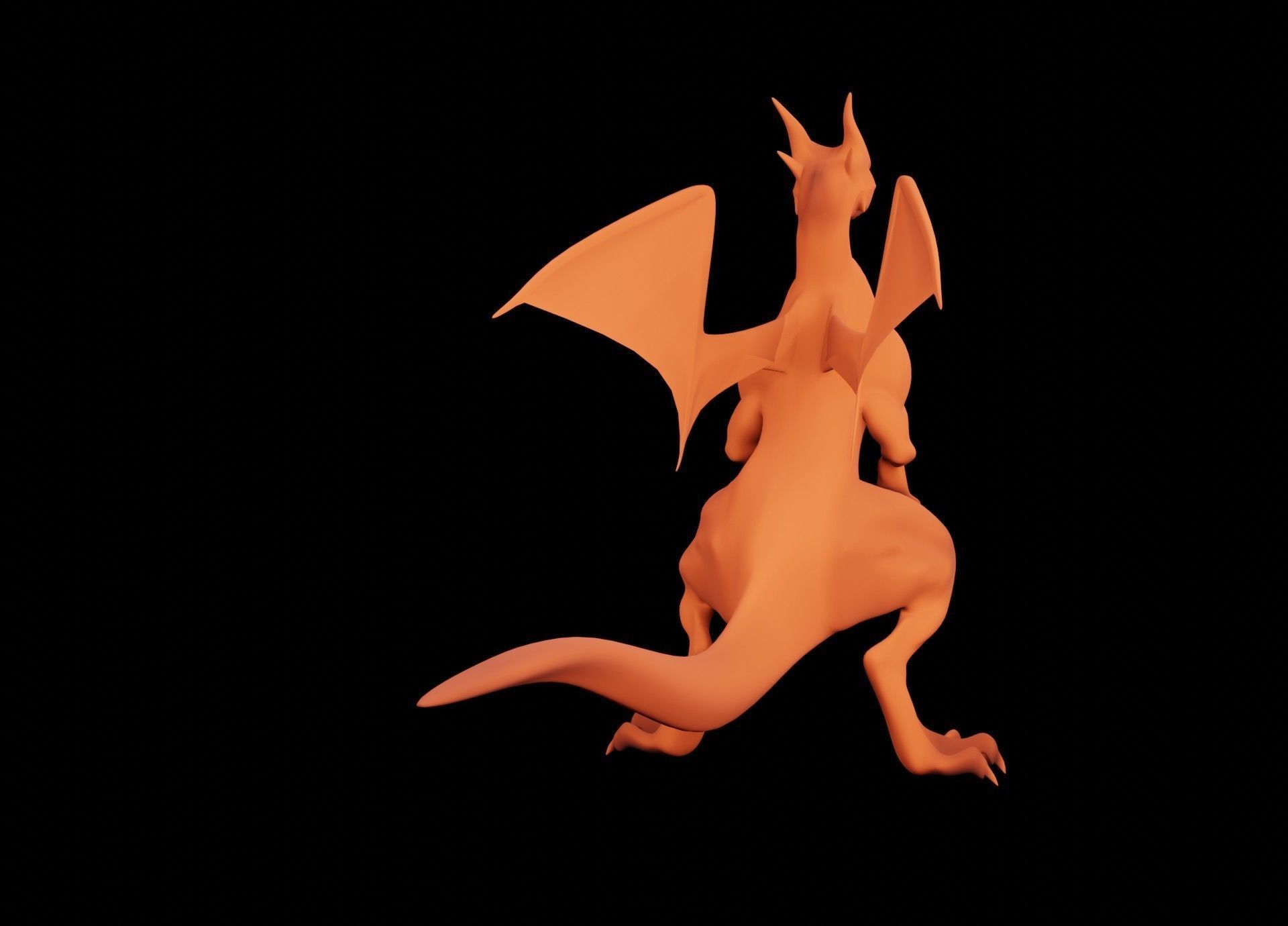 Lowpoly Rigged Flying Dragon Low-poly 3D model_25