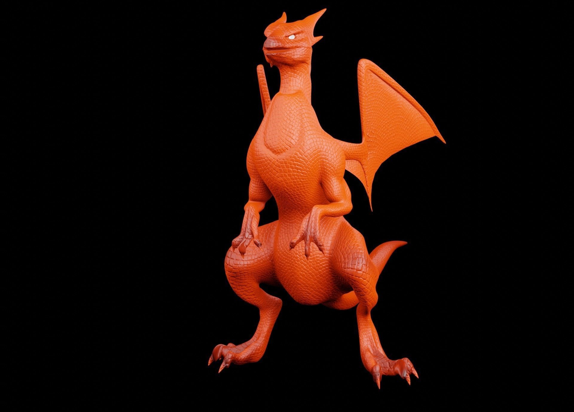 Lowpoly Rigged Flying Dragon Low-poly 3D model_20
