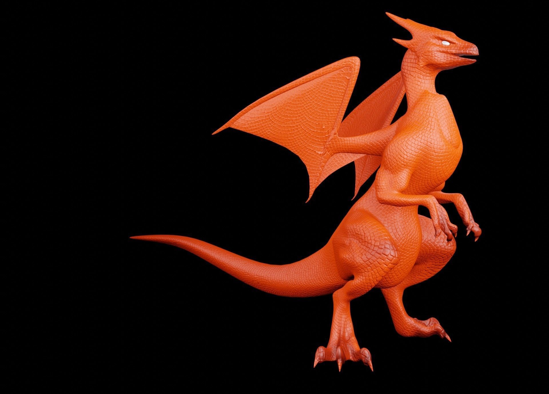 Lowpoly Rigged Flying Dragon Low-poly 3D model_22