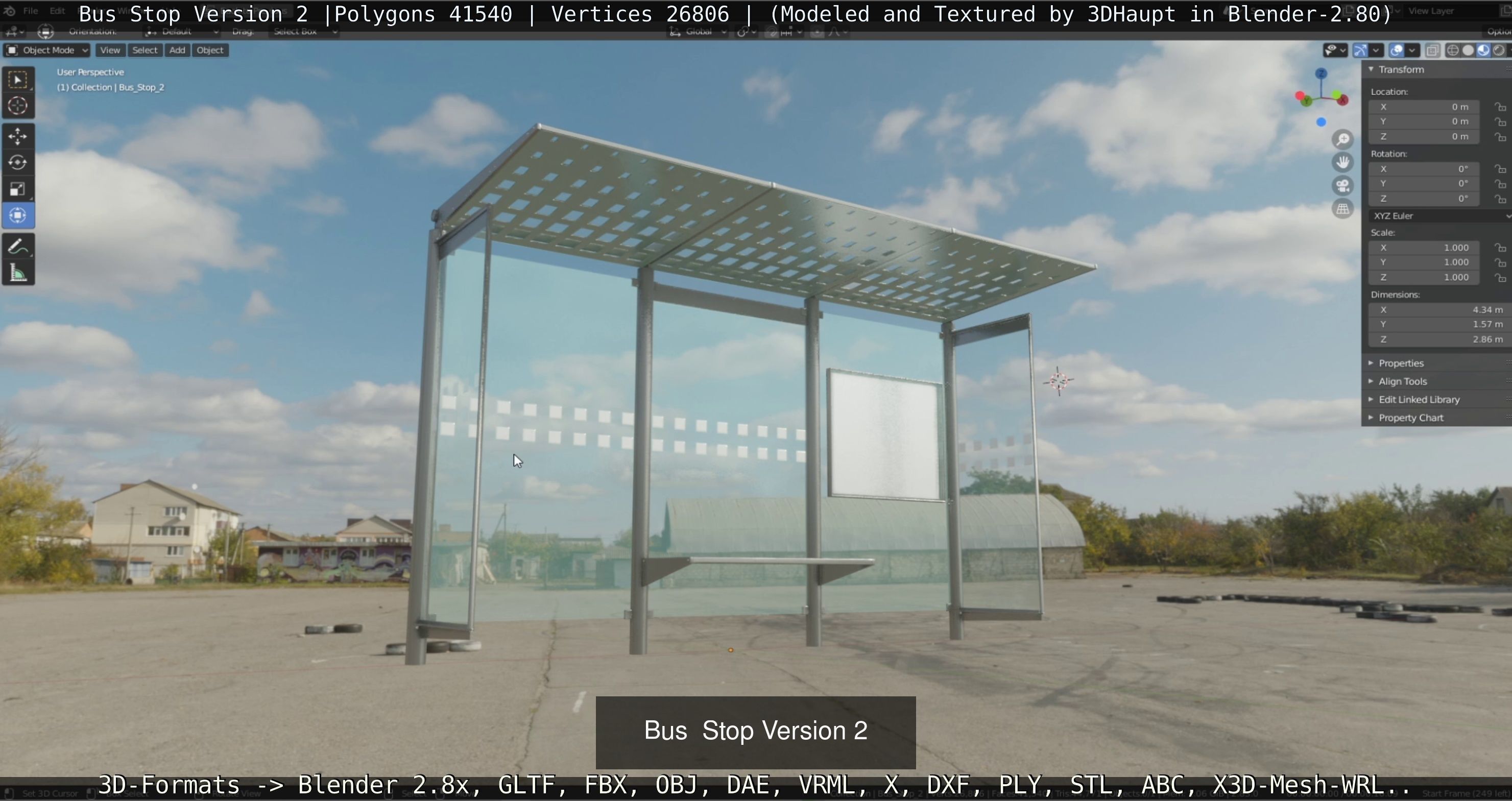 Bus Stops 3D Model Collection_6