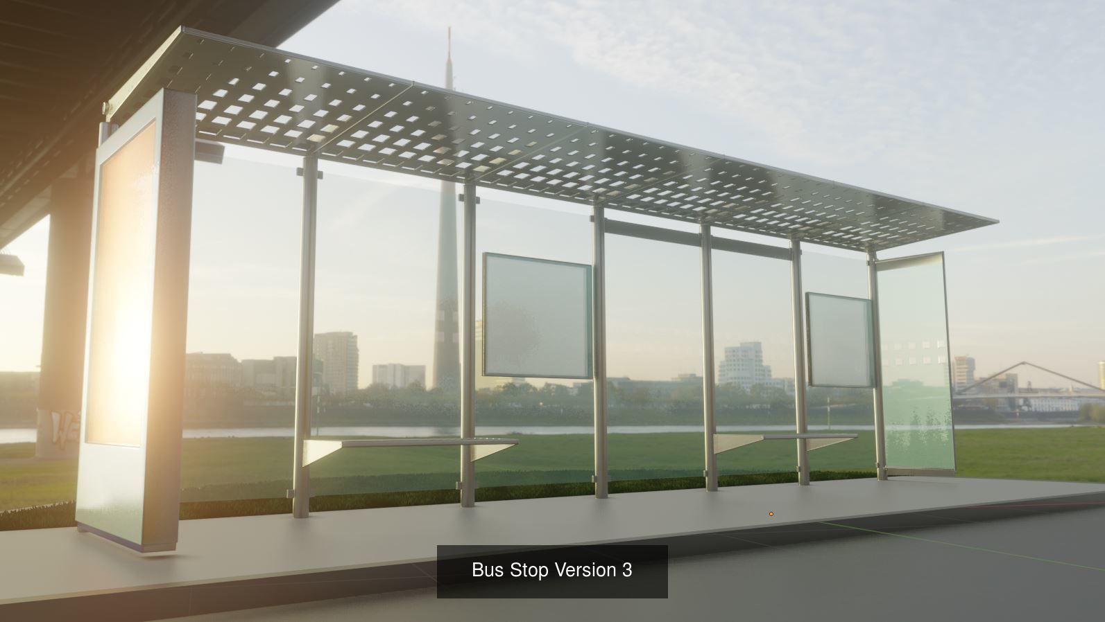 Bus Stops 3D Model Collection_4