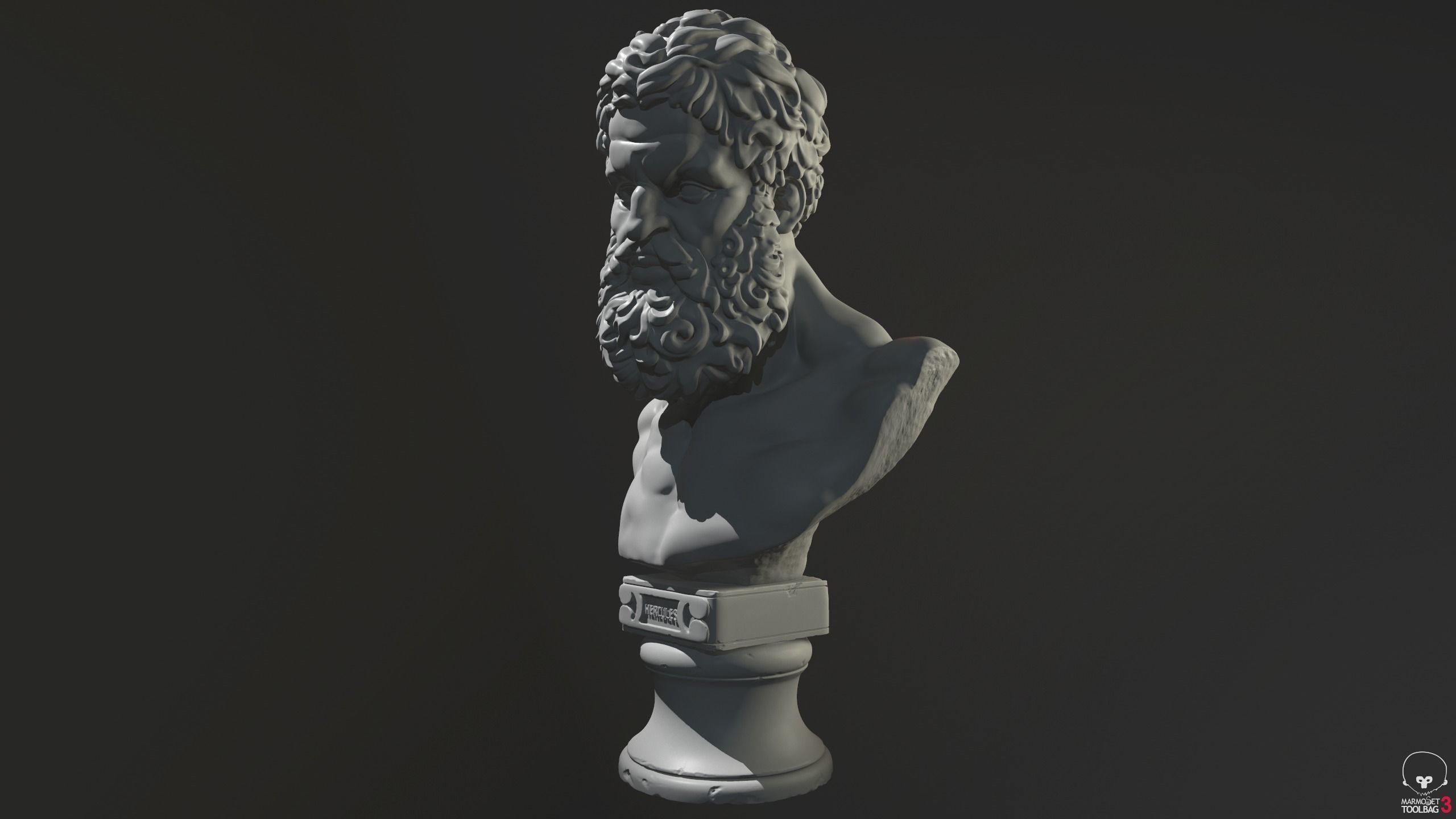 Bust of Hercules 3D print model_3