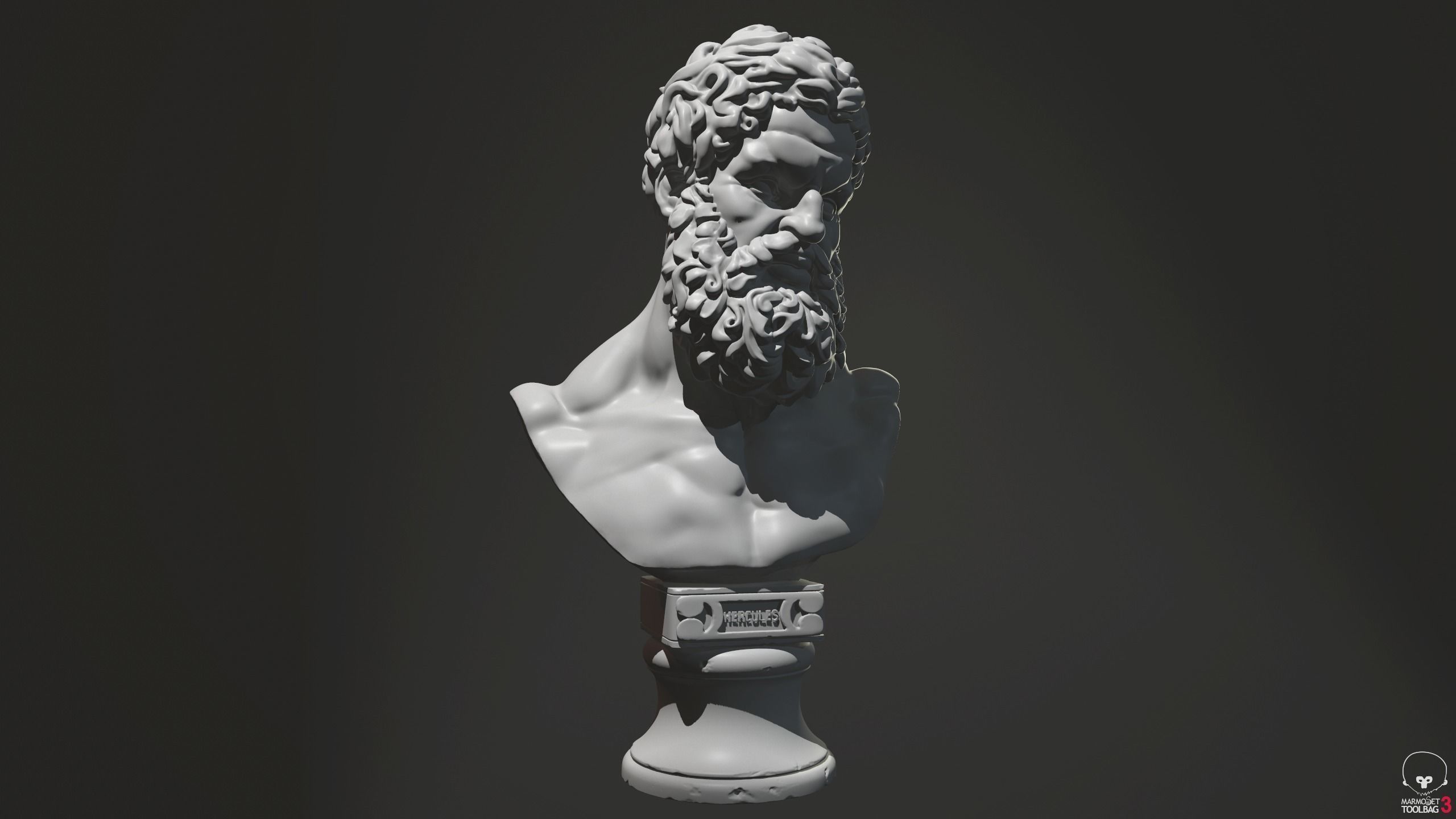 Bust of Hercules 3D print model_2