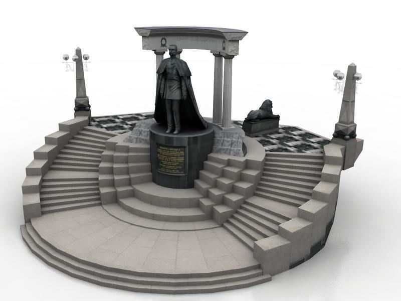 Alexander II Russia Moscow Monument 3D model_12