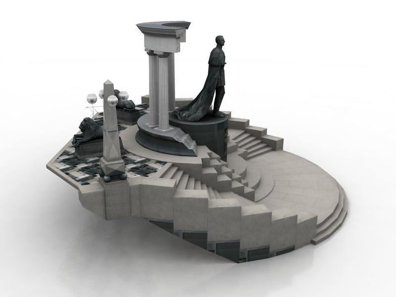 Alexander II Russia Moscow Monument 3D model_4